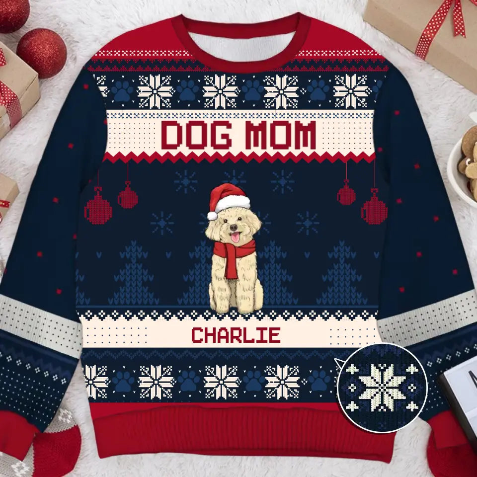 Christmas Dogs - Personalized Custom Unisex Ugly Christmas Sweatshirt, Wool Sweatshirt, All-Over-Print Sweatshirt - Gift For Dog Lovers, Pet Lovers, Christmas Gift U11